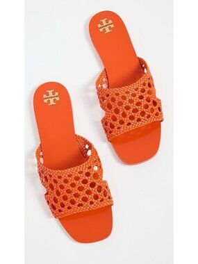 NEW Tory Burch Woven Slide Sandals Womens 6.5 Luxury Designer Casual Chic